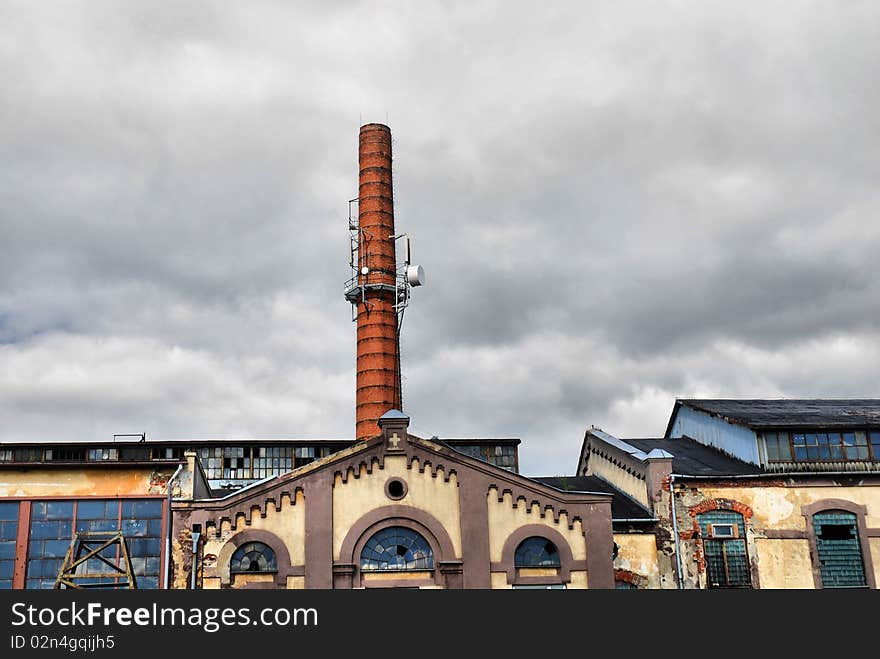 The ruins of the old factory in the sky