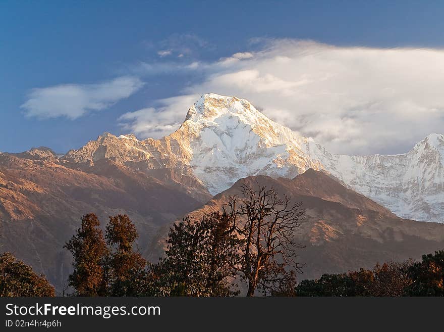 Sunset over the Annapurna