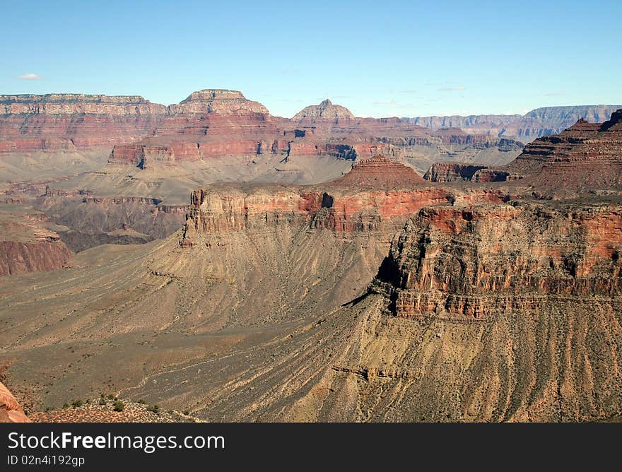 View of the Grand Canyon panorama. View of the Grand Canyon panorama