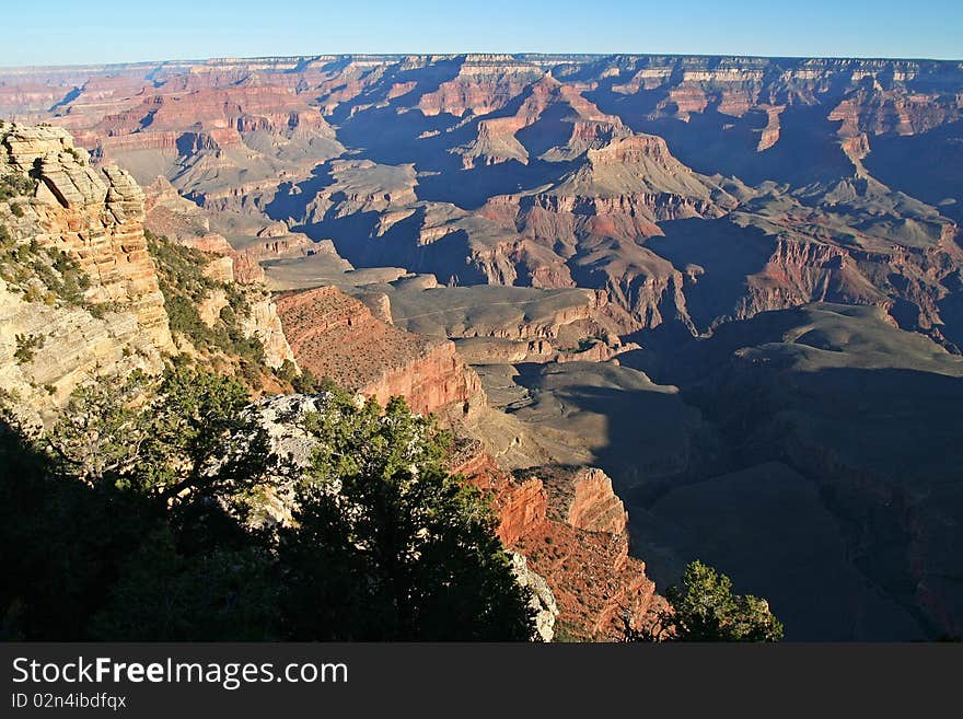 View of the Grand Canyon panorama. View of the Grand Canyon panorama