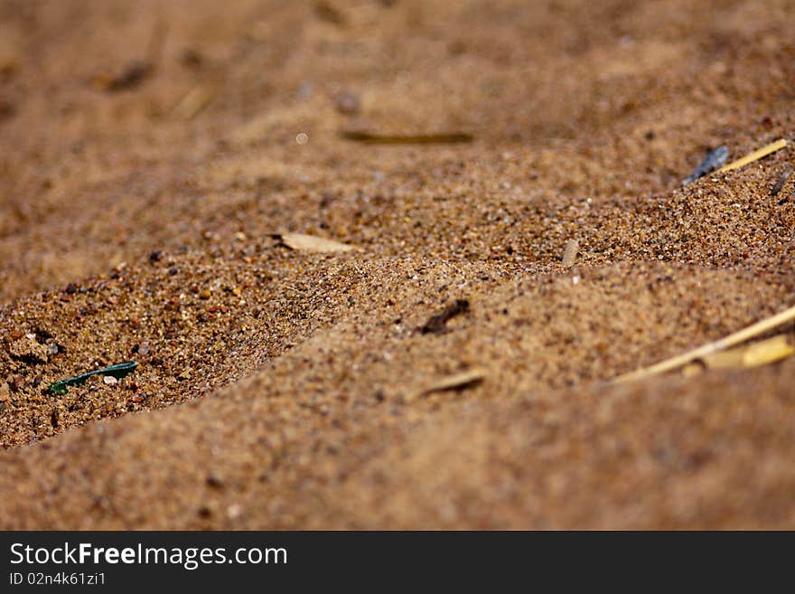 Closeup of sand on the beach