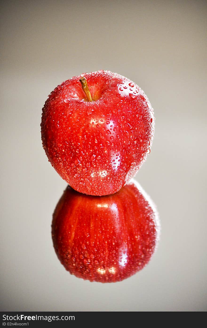 Apple close up with reflection