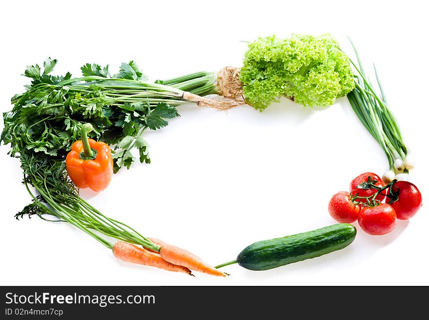 Vegetables circle frame with copy space