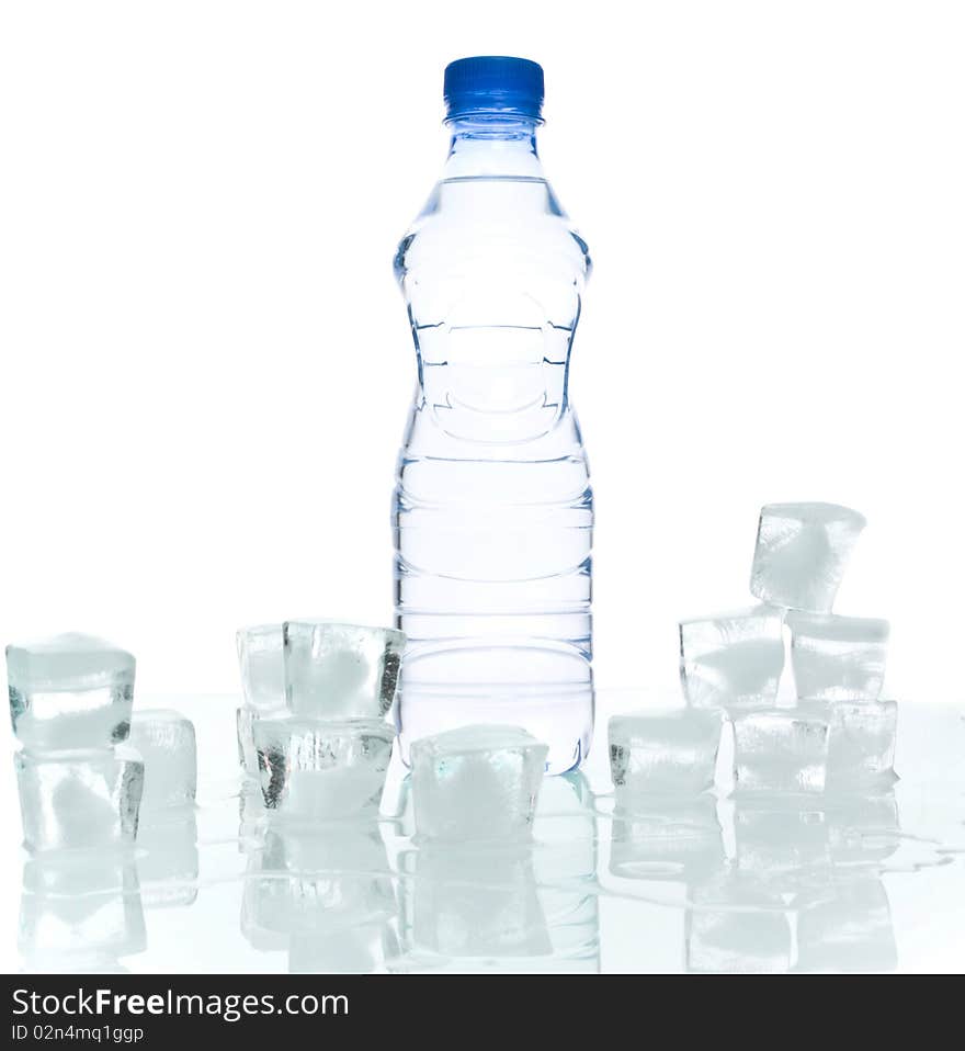 Water bottle against white background