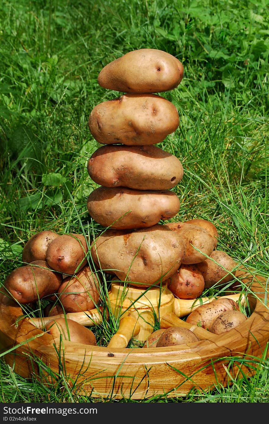 Still life of potatoes