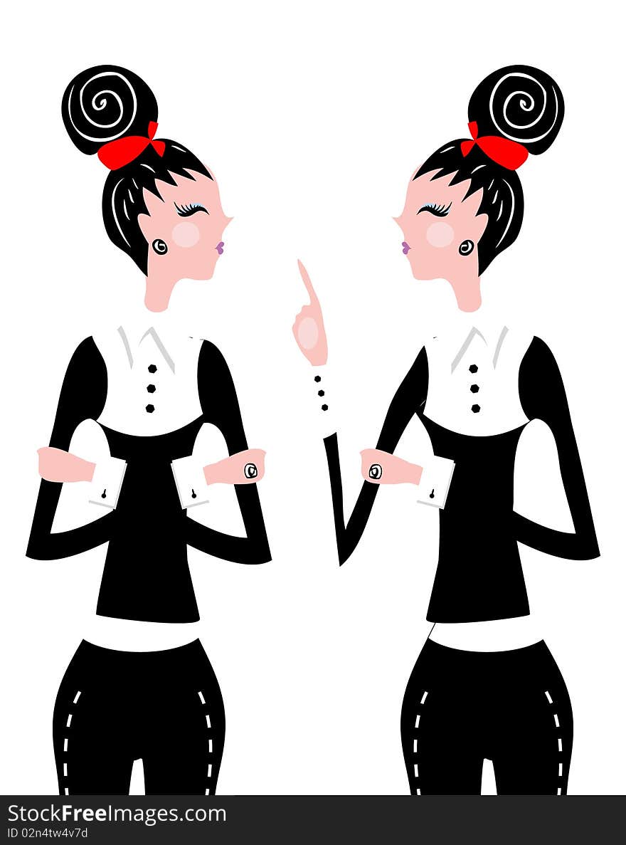 Business woman horoscope gemini icon. Business woman horoscope gemini icon