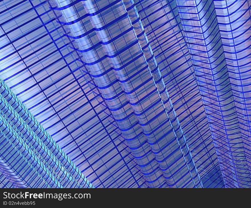 Abstract background - blue glass planes.