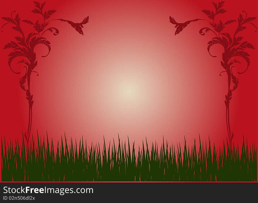 Red Grunge Natural landscape Background. Red Grunge Natural landscape Background