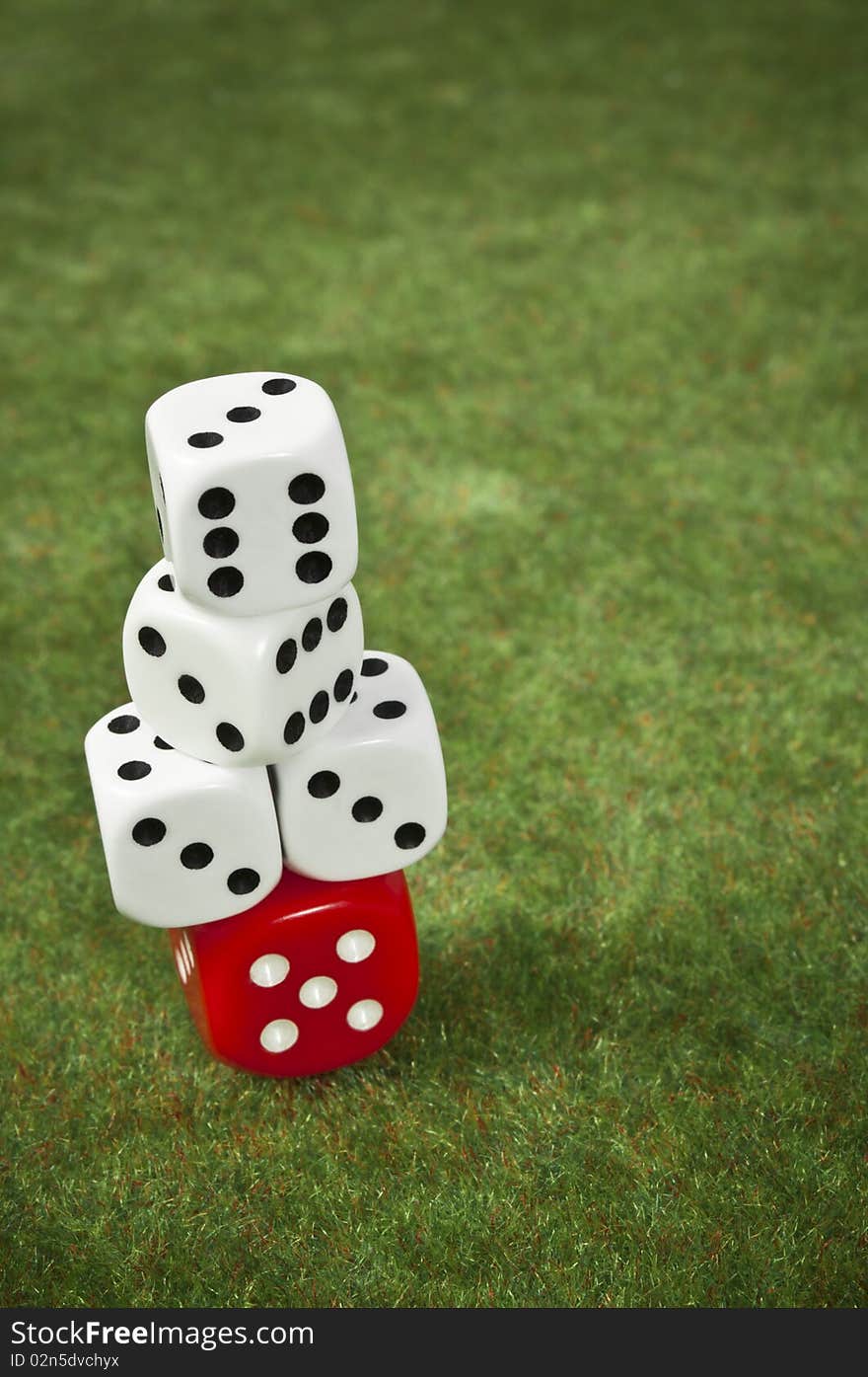 Piled dice