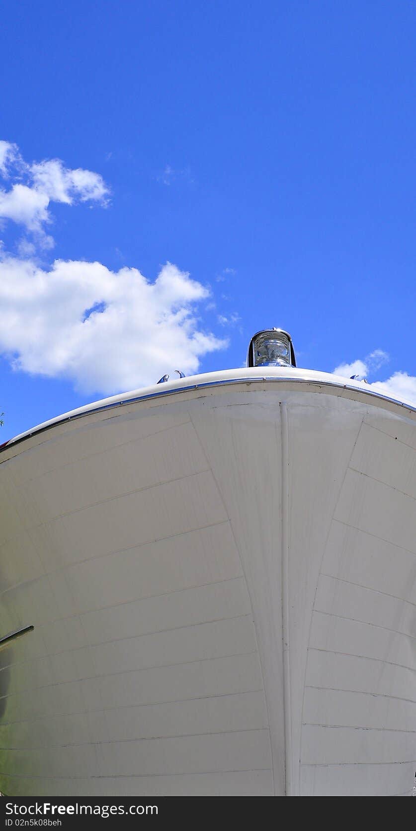 The bow of a luxury cruiser. The bow of a luxury cruiser