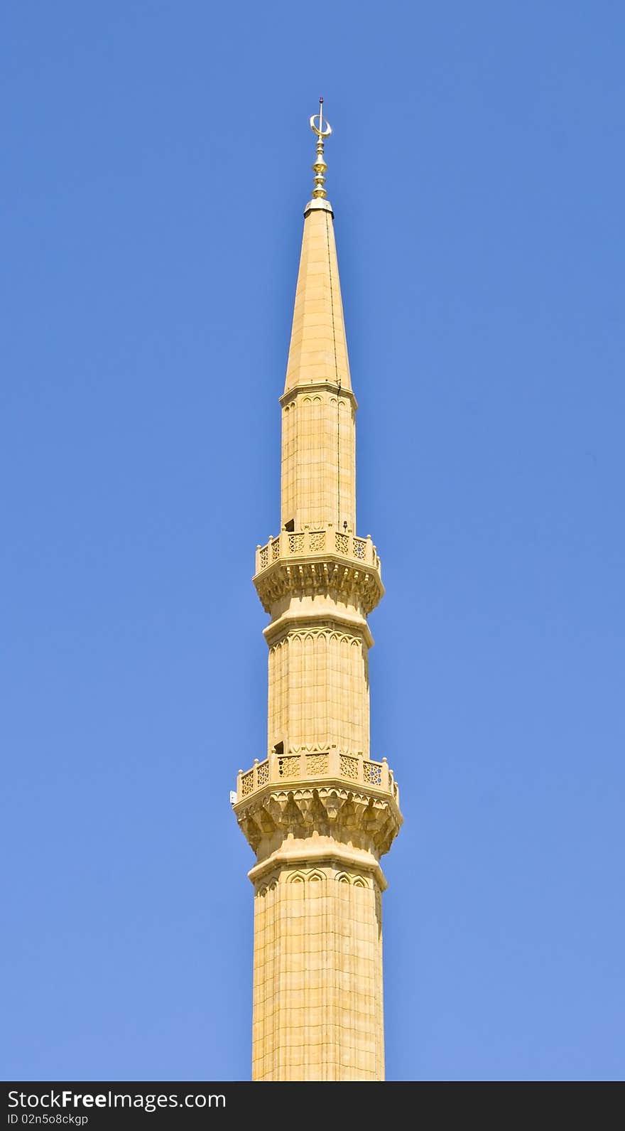 Minaret of Al Amine Mosque in down town beirut