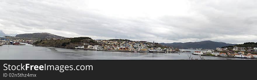 Panorama view of Kristiansund in Norway. Panorama view of Kristiansund in Norway