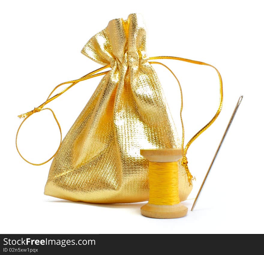 Needle and thread with bag