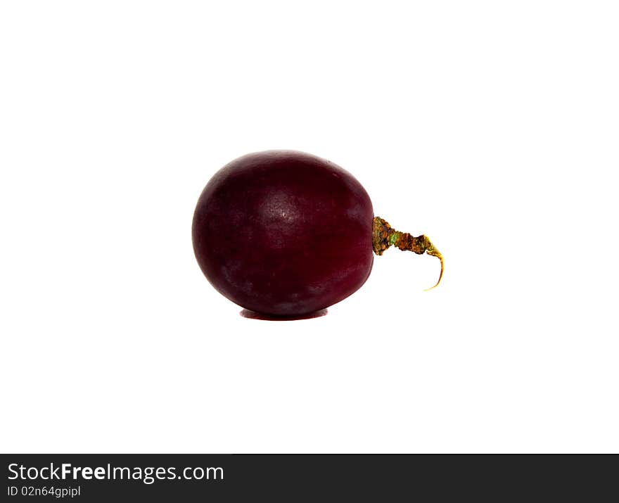 Fruit of a grapes photographed close up on a white background