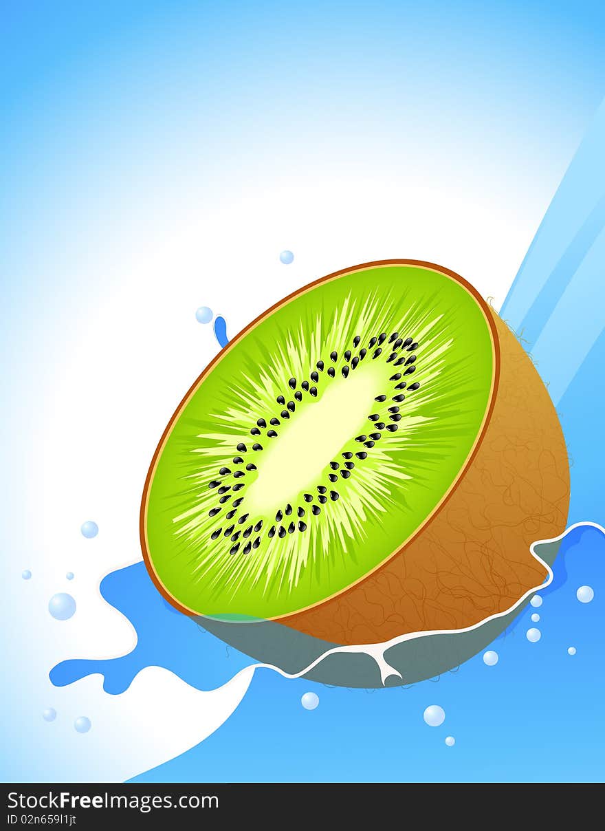 Kiwi splash, illustration,AI file included