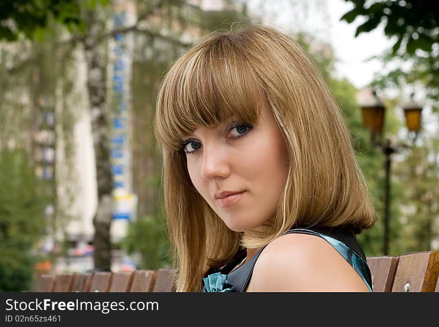 Young Woman In Park