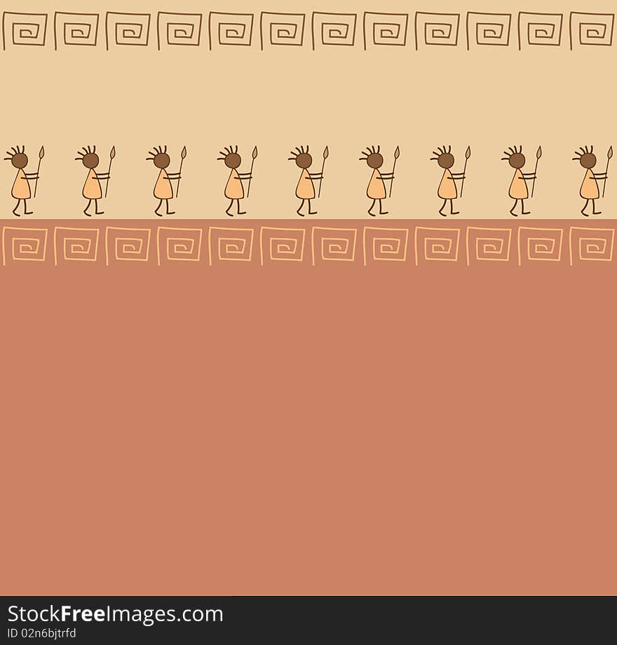 Background pattern with ethnical elements