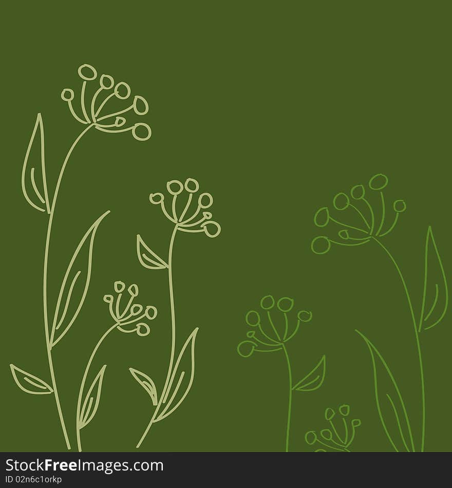 Vintage floral wallpaper on dark background