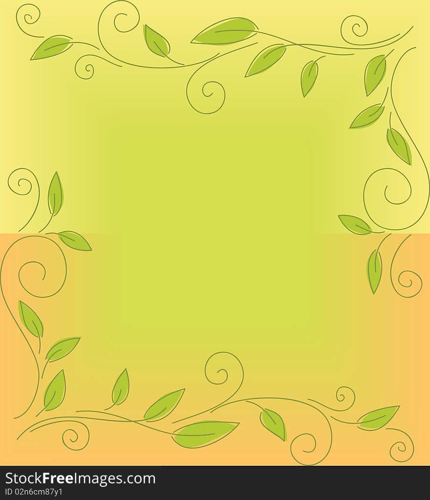 Nice floral background with curl elements