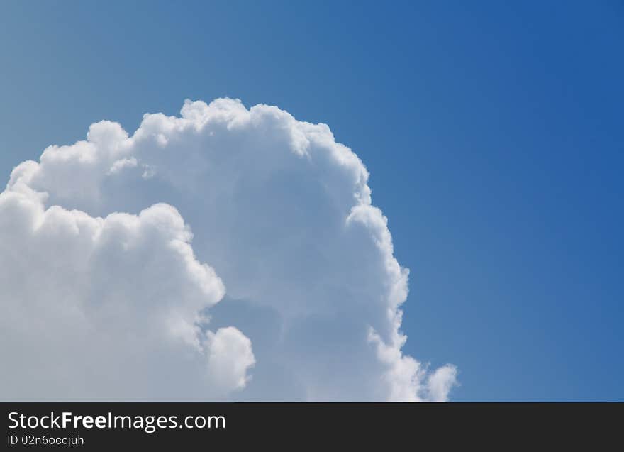 Blue sky with some white puffy clouds