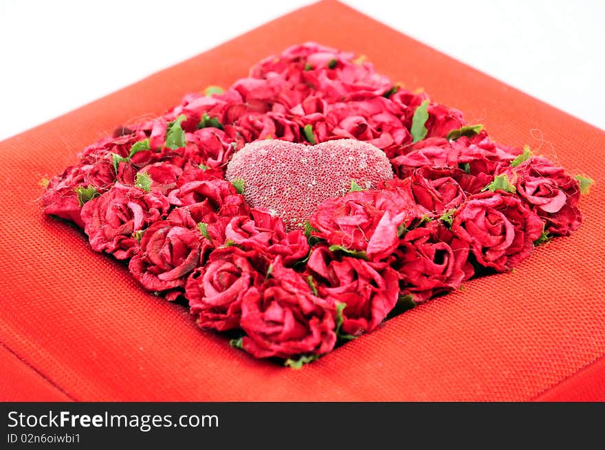 Gift box with red roses