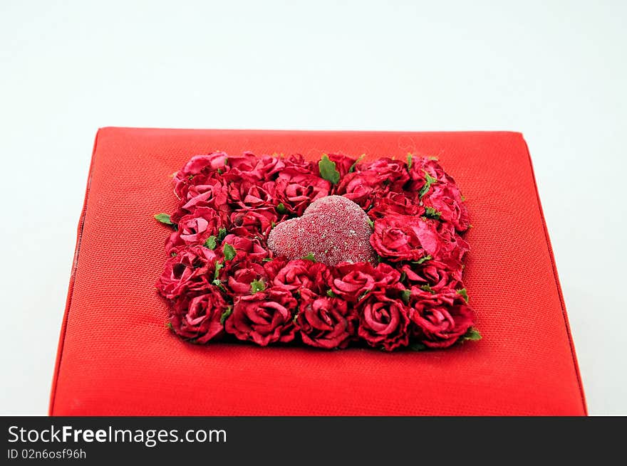 Gift box with red roses