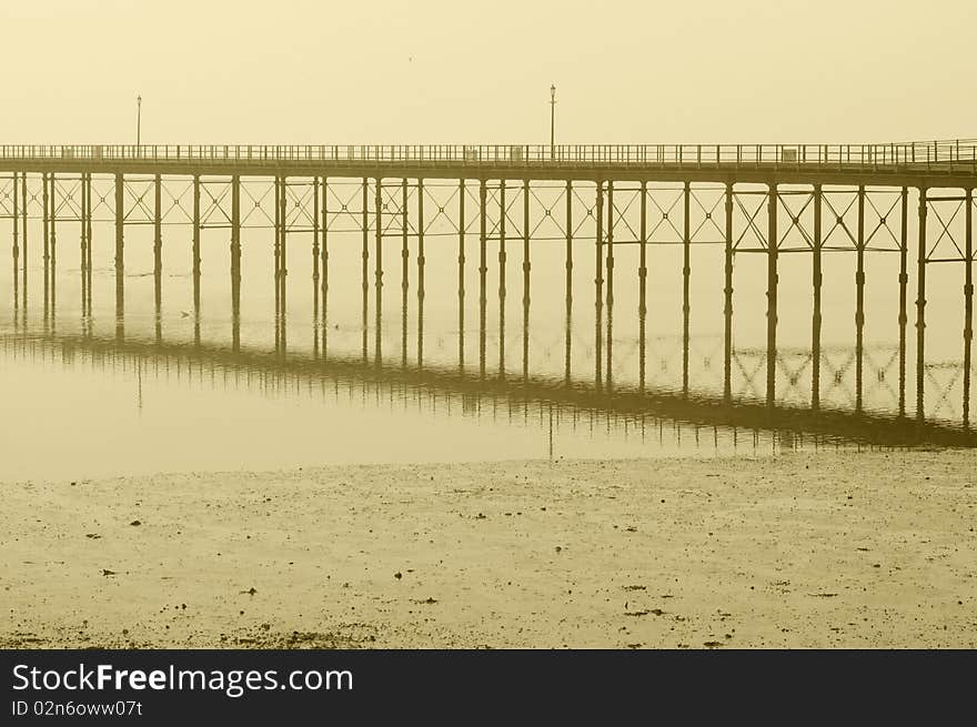 Mysterious Brige In Misty Day