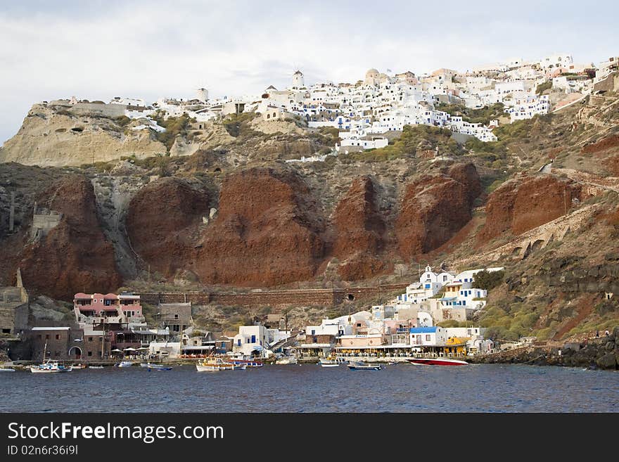 Santorini Island - summer holiday destination in Greece. Santorini Island - summer holiday destination in Greece