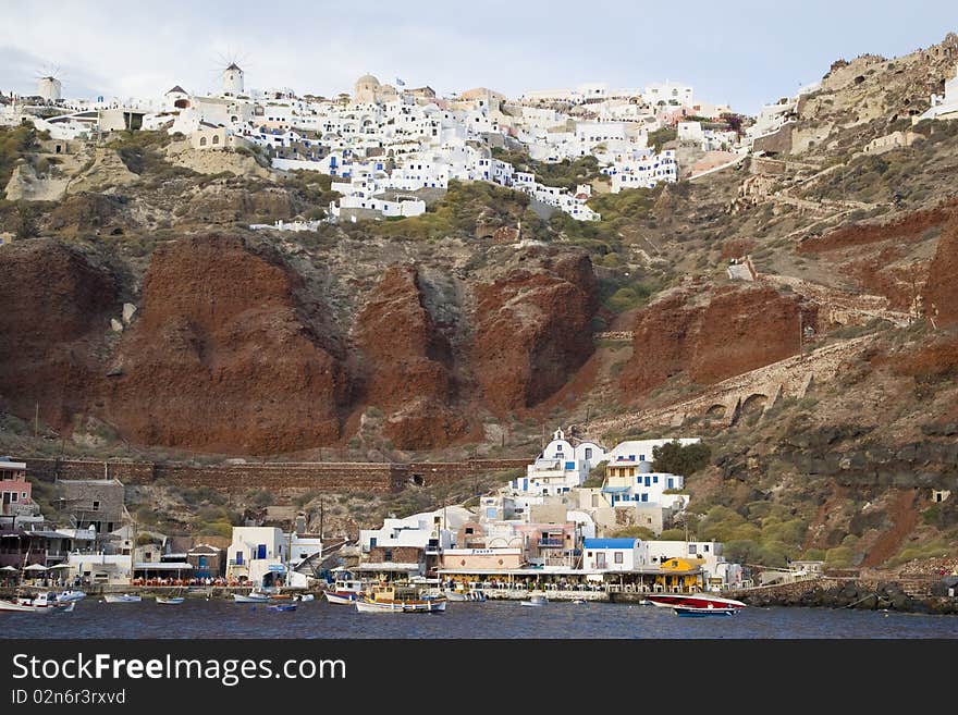 Santorini Island - summer holiday destination in Greece. Santorini Island - summer holiday destination in Greece