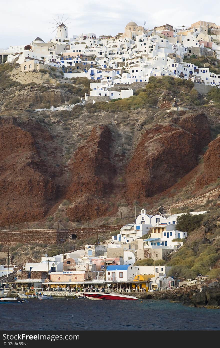 Santorini Island - summer holiday destination in Greece. Santorini Island - summer holiday destination in Greece