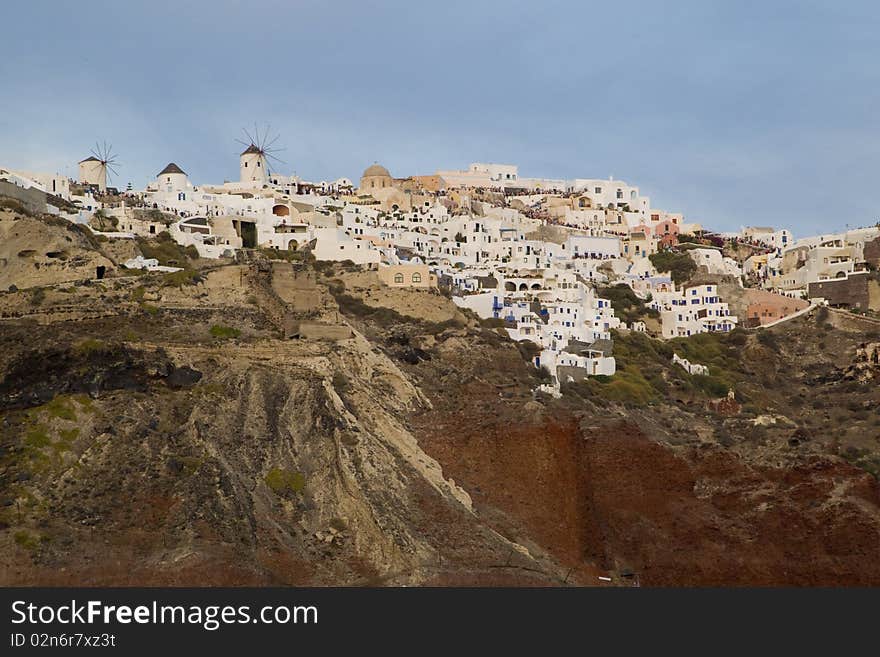 Santorini Island - summer holiday destination in Greece. Santorini Island - summer holiday destination in Greece