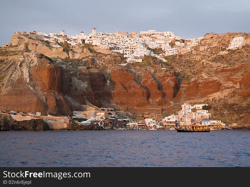 Santorini Island - summer holiday destination in Greece. Santorini Island - summer holiday destination in Greece