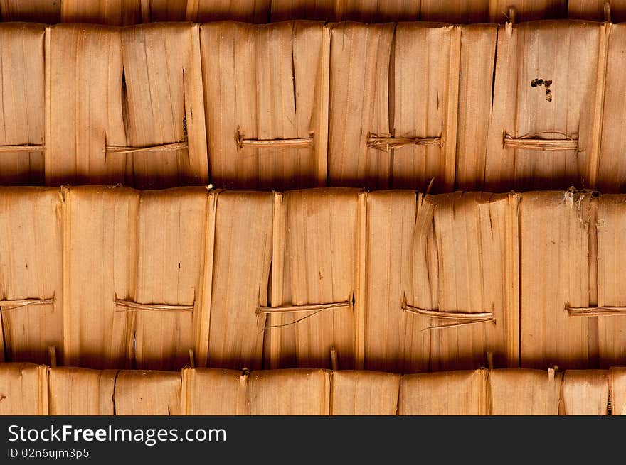 An Abstract of Leaves Woven Roof. An Abstract of Leaves Woven Roof