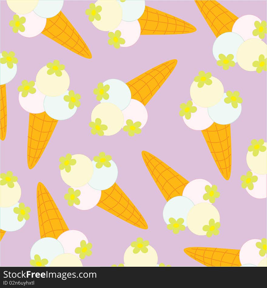 Seamless wallpaper with ice-cream