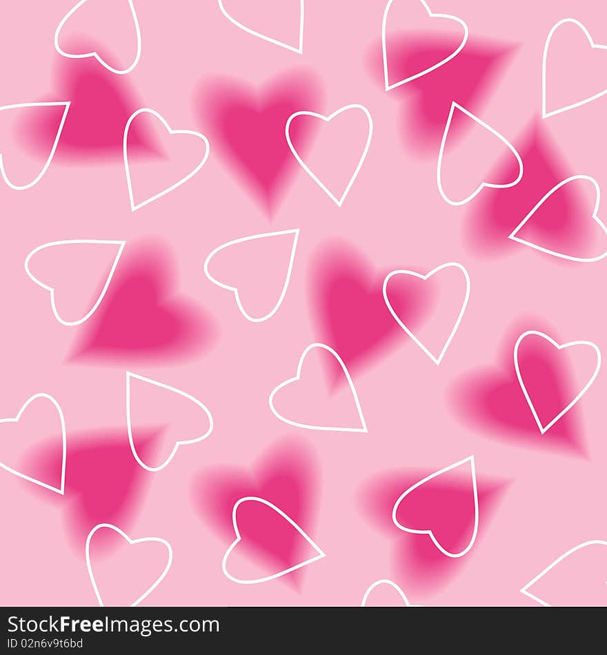 Seamless background with hearts