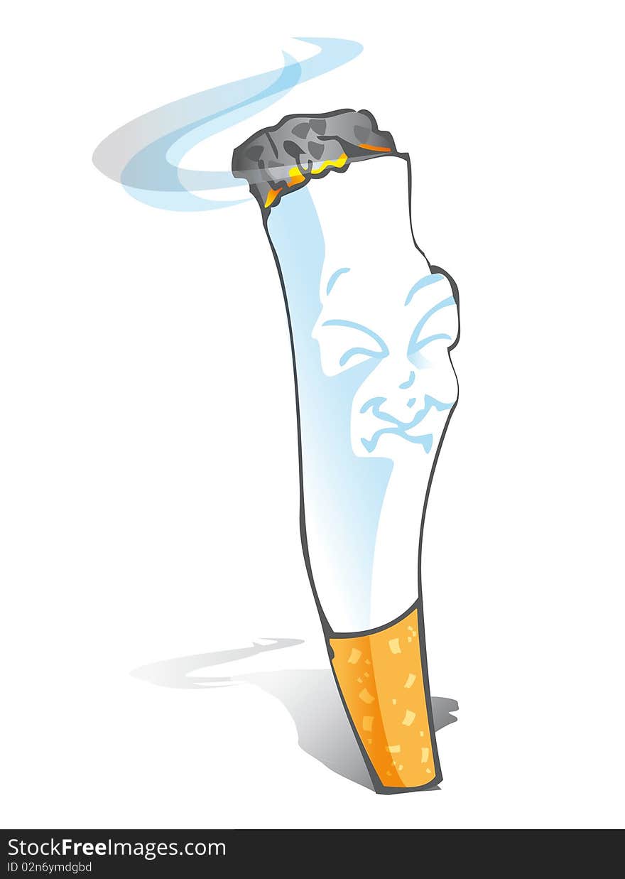 Cartoon lit cigarettes - vector illustration