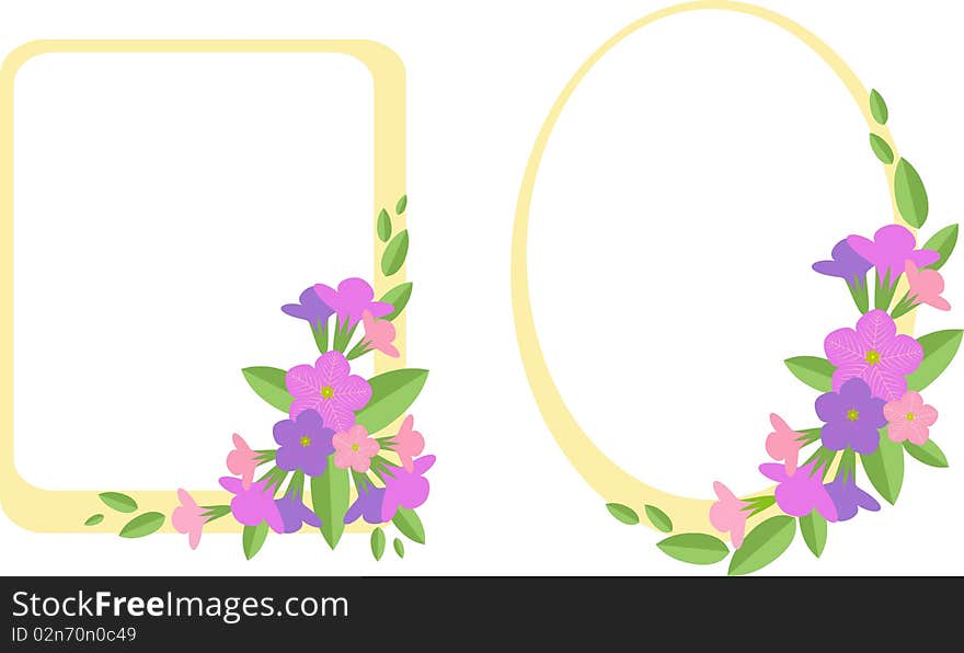 framework with the first flowers and leaves. framework with the first flowers and leaves