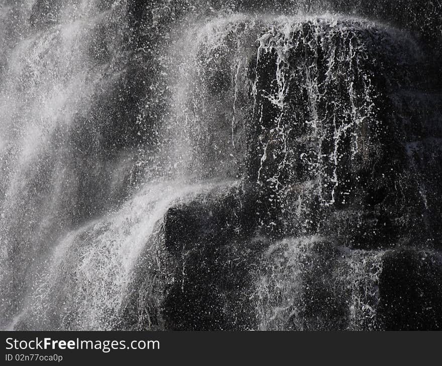 Detail of a waterfall in the united states