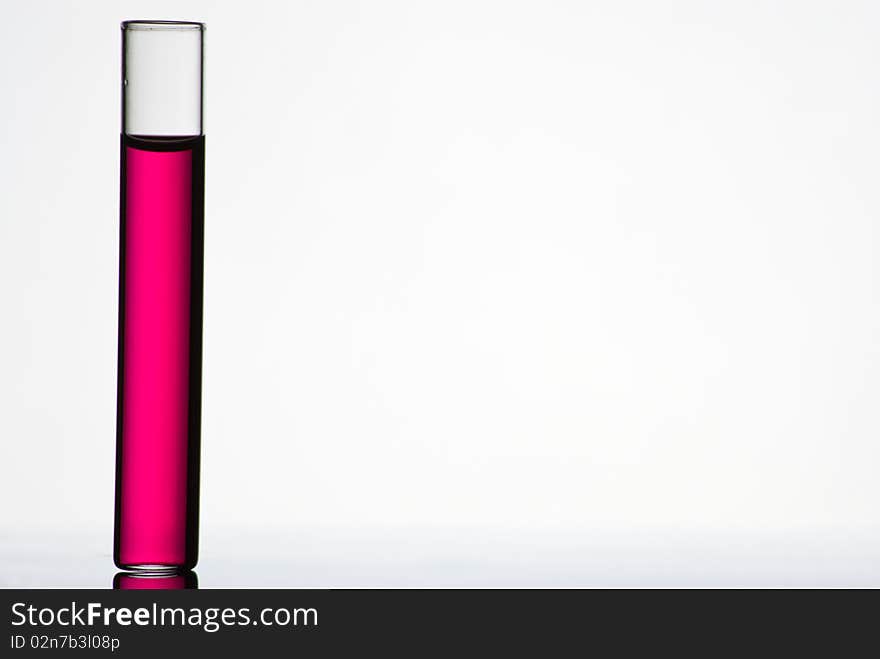 Test tube filled with colored liquid