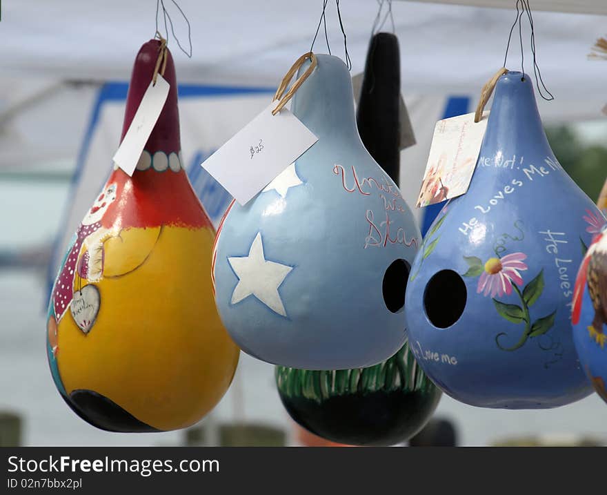 Painted gourds for sale a local market