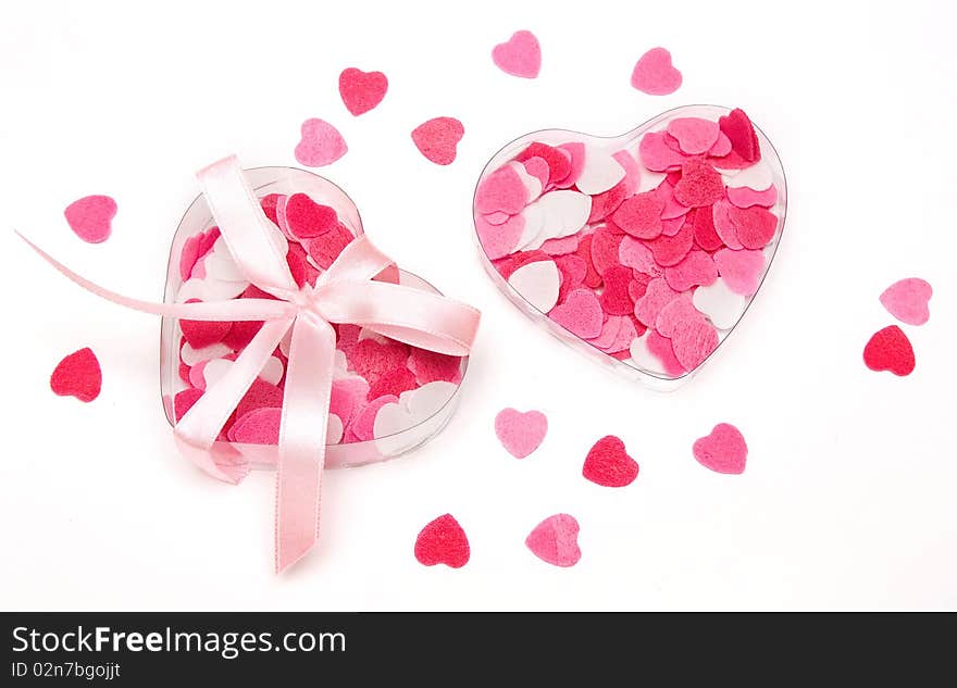 Ingridients for bath in the shape of hearts. Ingridients for bath in the shape of hearts