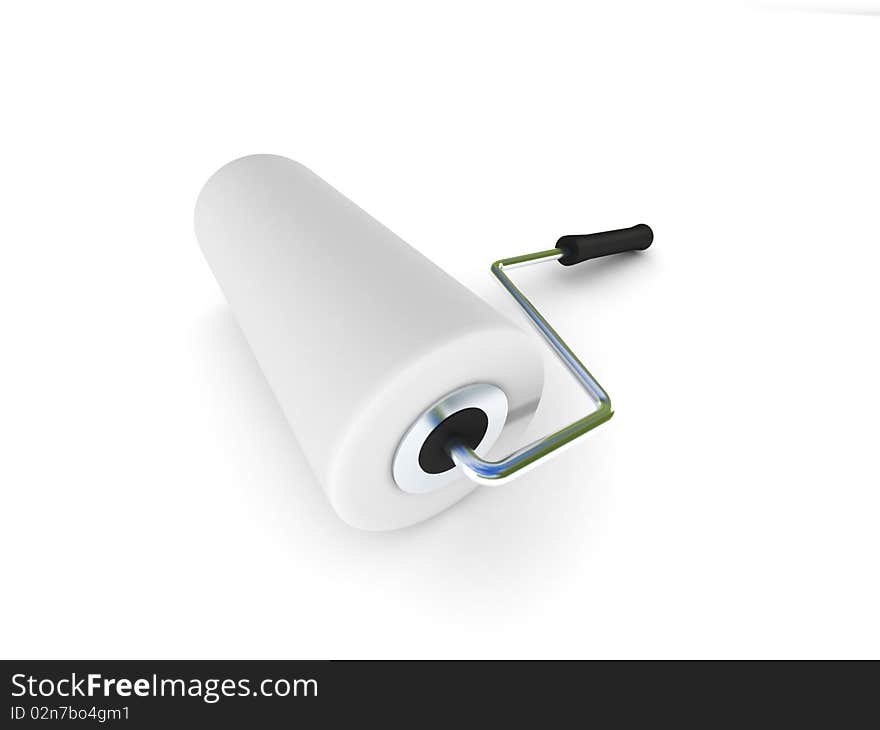 Paint roller isolated on white background. High quality 3d render.