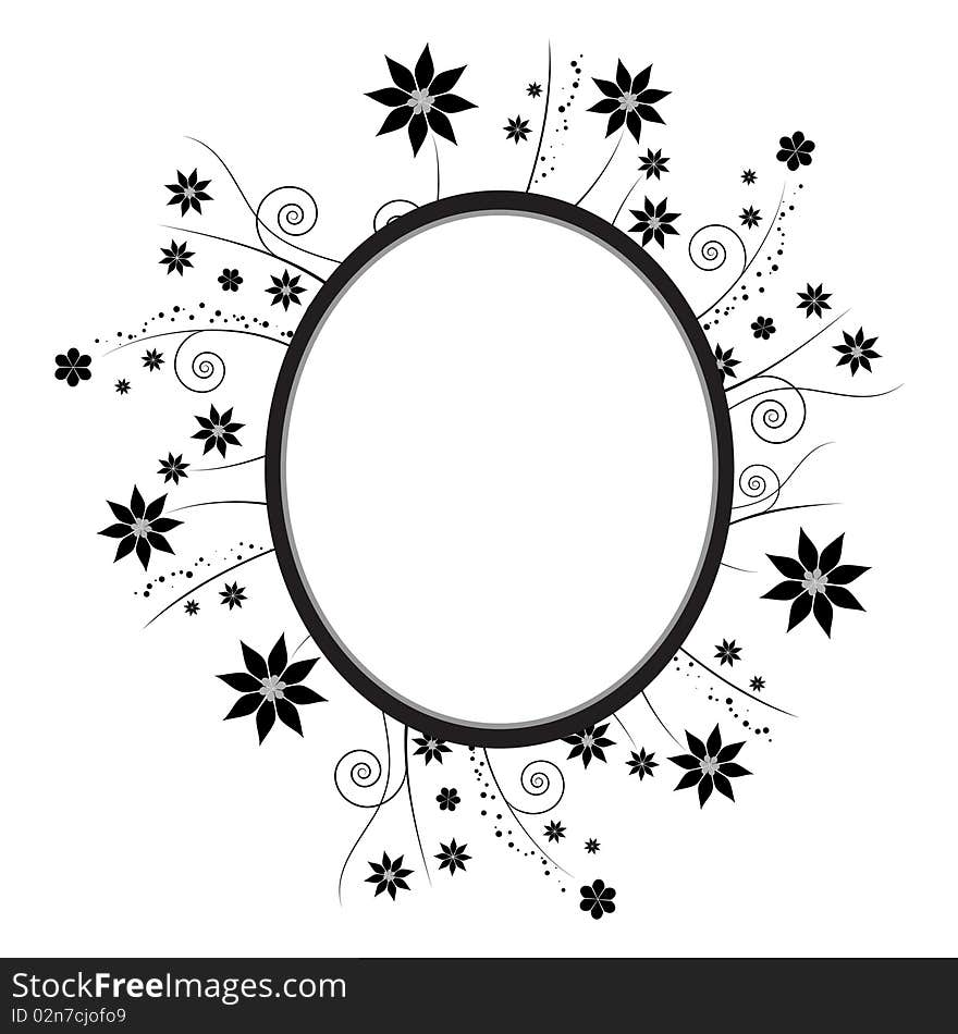 Abstract style floral frame vector