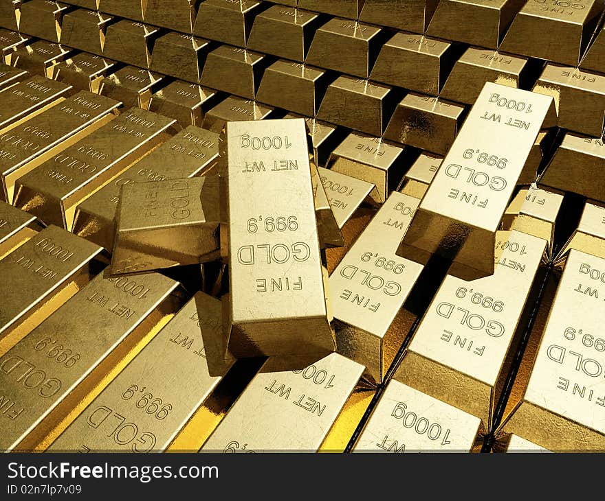 A lot of gold bars