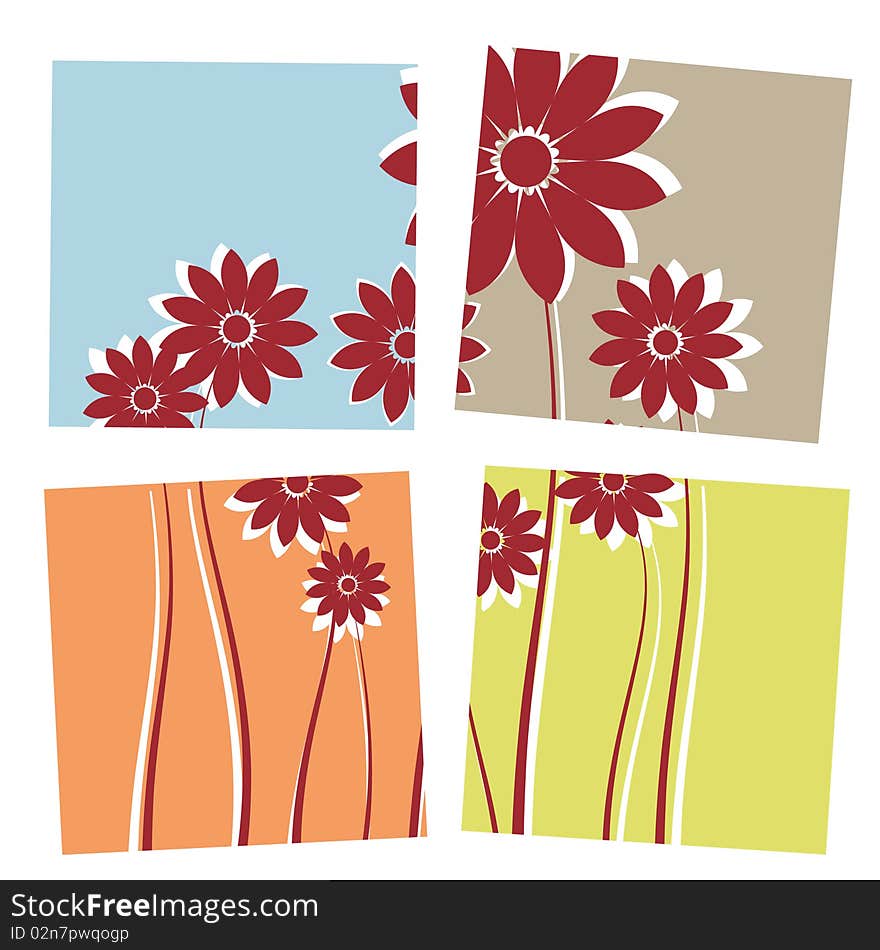 Abstract style floral design vector