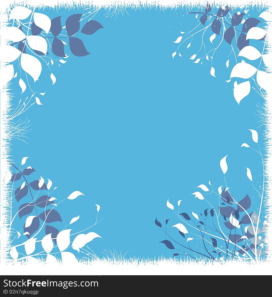 Grunge style floral frame vector