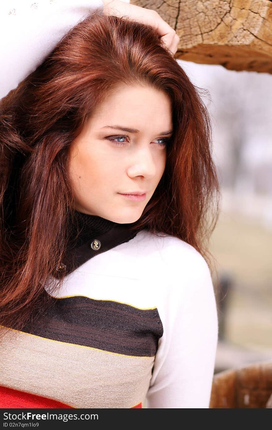 Closeup portrait of a beautiful young woman