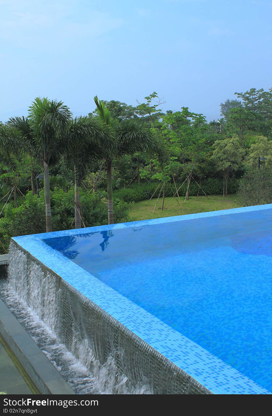 Swimmin pool in a resort, clean and bright water. Swimmin pool in a resort, clean and bright water