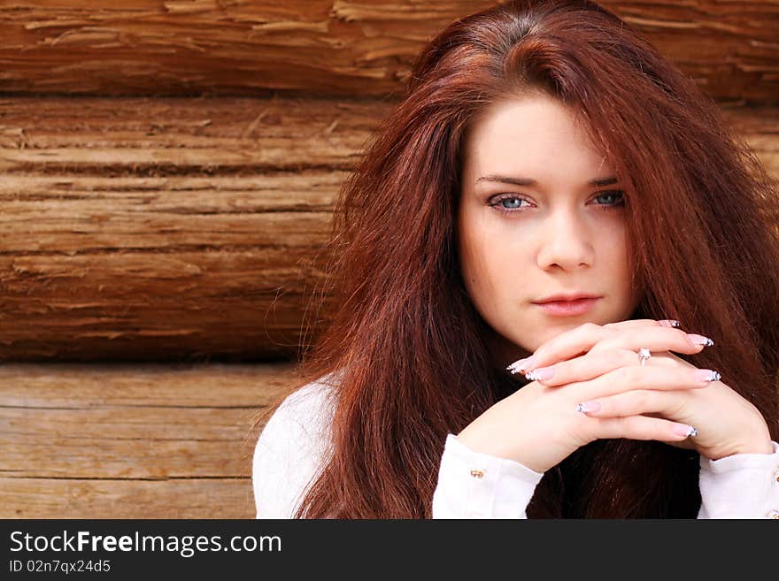 Closeup portrait of a beautiful young woman