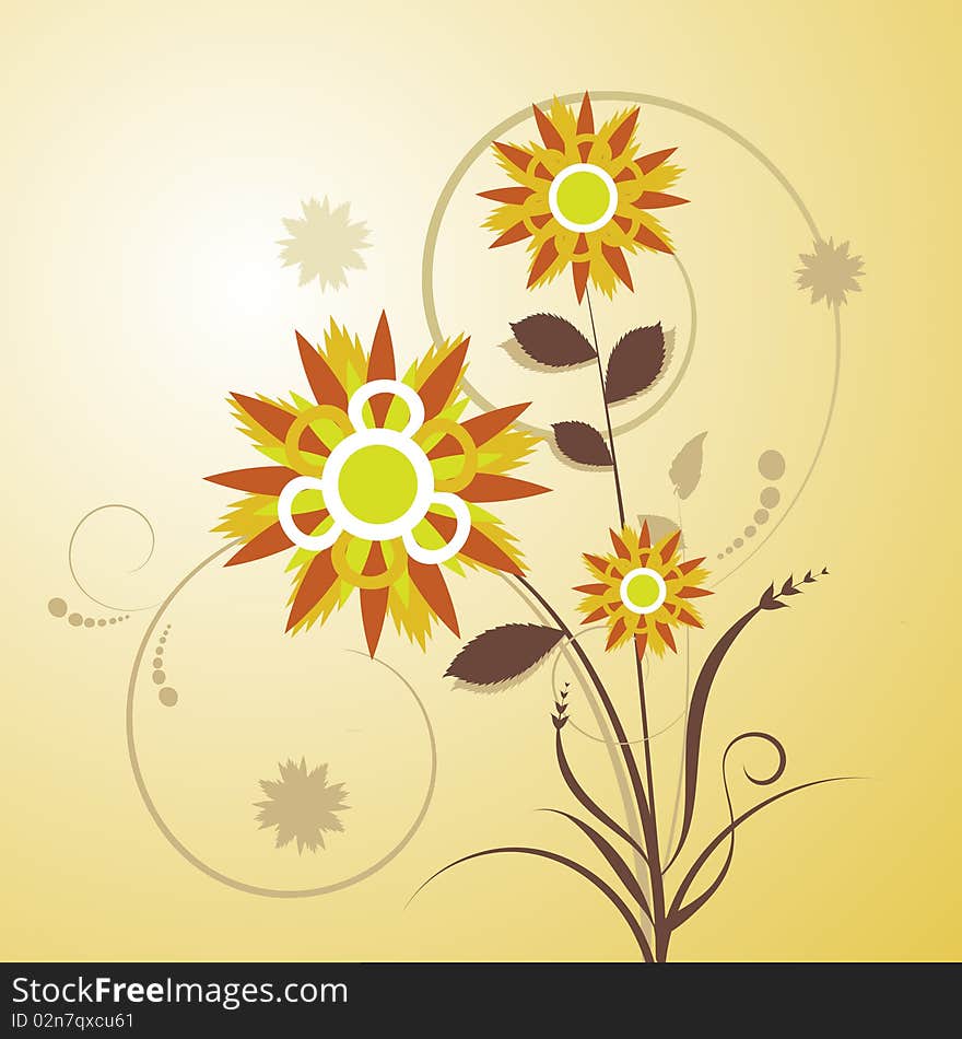 Abtract style floral design vector